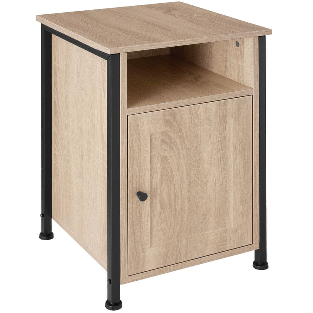 tectake Nočný stolík Blackburn 40x42x60,5cm - Industrial svetlé drevo, dub Sonoma